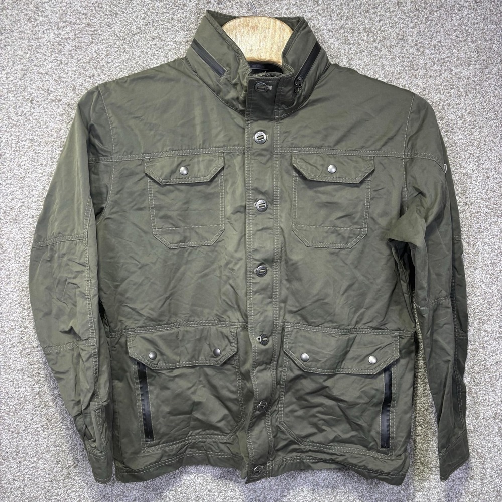 Kuhl Jacket Mens XL Green Canvas Button Military Field Outdoor Workwear
